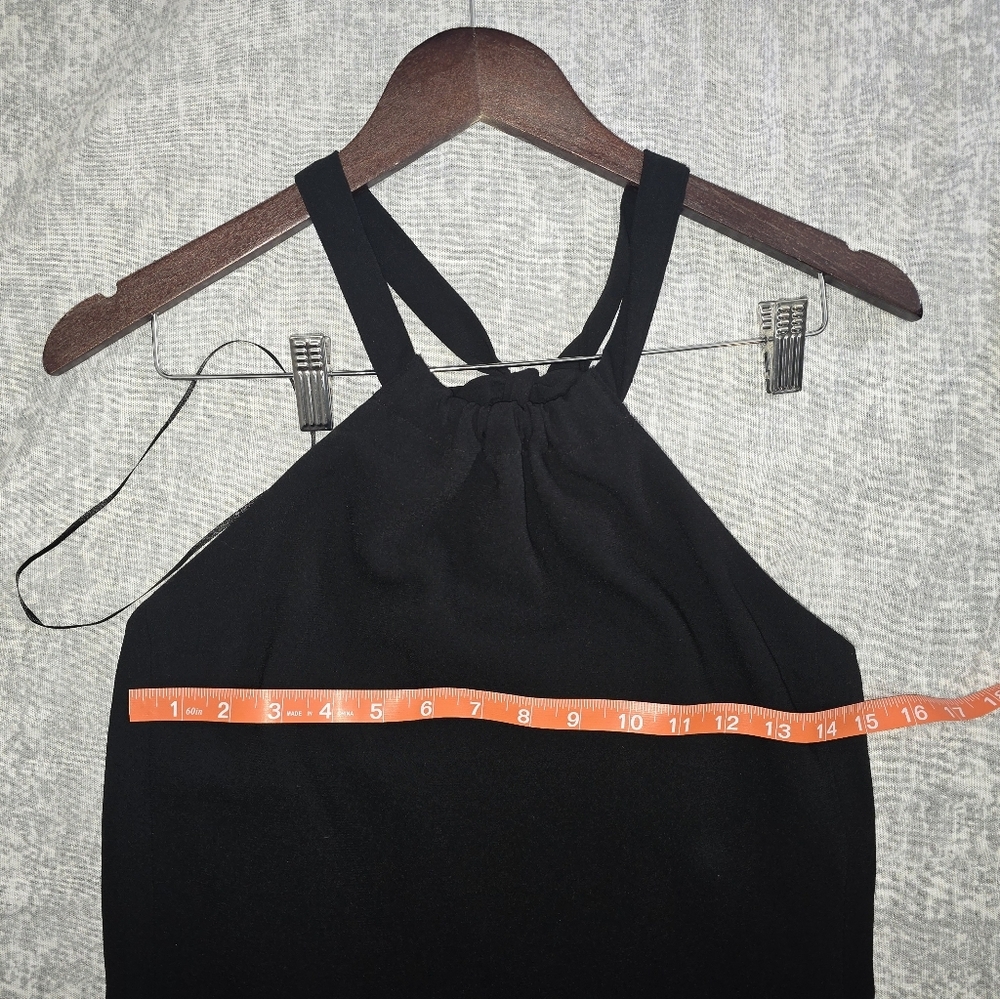 Theory Nayline R Crepe Tie-Waist High-Low Halter Dress, Black - Size 6 - Picture 4 of 8